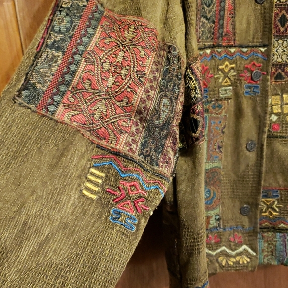 Vintsge Chico's Multicolor Patchwork Embroidered Jacket - Picture 5 of 9